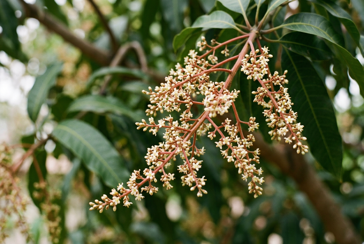 Mango flower panicle in full bloom